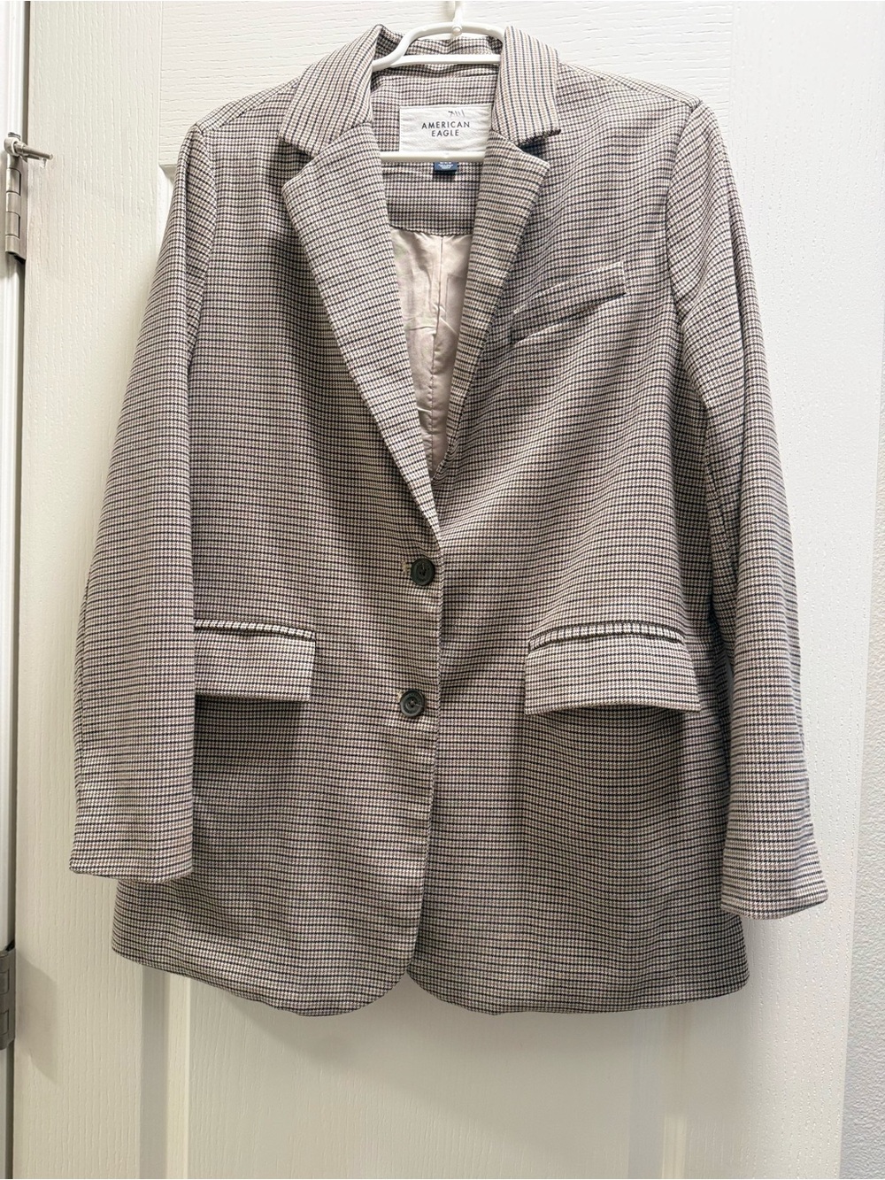 American Eagle Outfitters Women’s Plaid Button Blazer